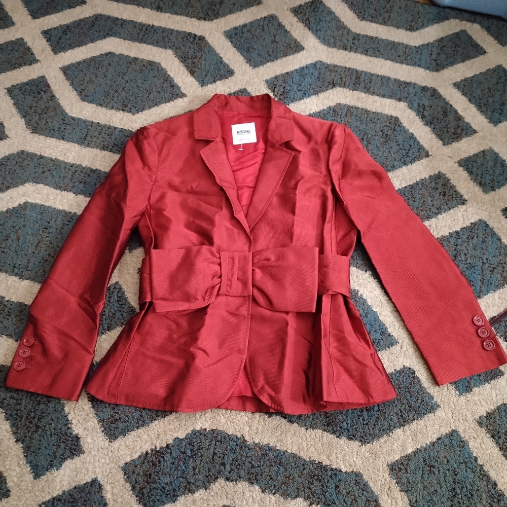 Moschino Cheap & Chic Red Bow Blazer Size 6